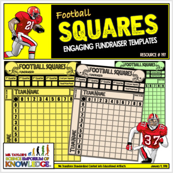 Printable Football Squares. Football Fundraiser. Football 