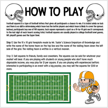 How to Play Football Squares