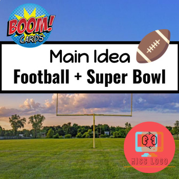 Preview of Football Super Bowl Sports Main Idea + Text Structure Boom Cards™️ Speech