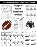 Football Superbowl Math Packet Worksheets: Add/Sub, Place 