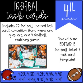 Preview of Football Math Activities 4th Grade