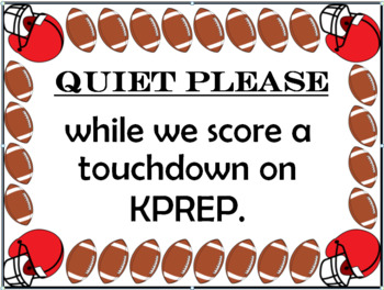 Preview of Football Testing Sign