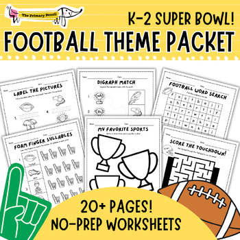 Preview of Football Theme No-Prep Packet | 20+ Morning Work/ Early Finisher Worksheets