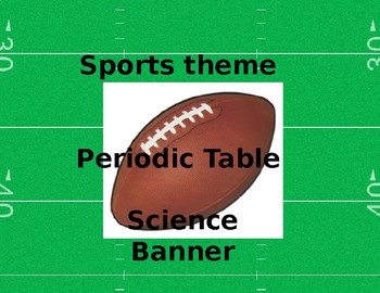 Preview of Football Theme Periodic Table Science Banner (Editable)