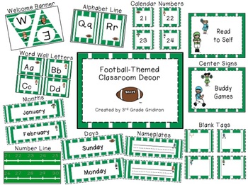 Preview of Football-Themed Classroom Decor