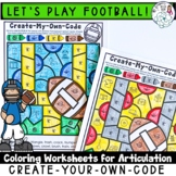 Football Themed Coloring Pages : Create-Your-Own-Code Worksheets
