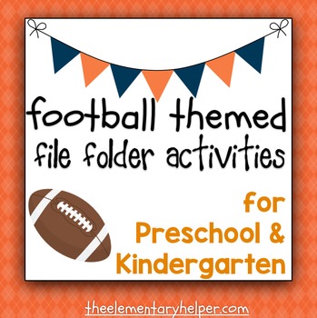 Preview of Football Themed File Folder Activities for Preschool and Kindergarten
