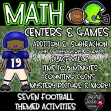 Math Centers, Activities, Games, & Worksheets Football Themed