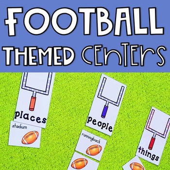 Preview of Football Themed Math and Reading Activities Perfect for Centers