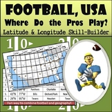 Latitude and Longitude Worksheet - Football, USA