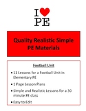 Football Unit - 11 Lesson Plans PDF - Elementary PE