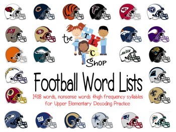 Preview of Football Word Lists: Decoding Practice for Upper Elementary