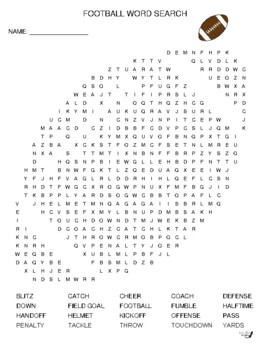 free printable football word search school projects pinterest ...