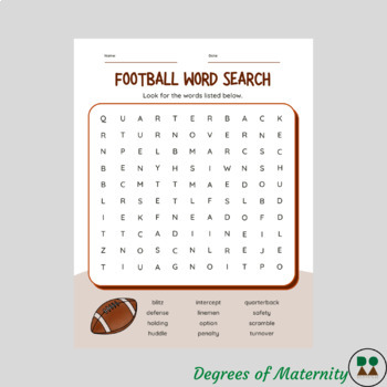 Football Word Search Activity Sheets (2 different activities w/answer keys)