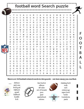 Football Word Search PLUS Seventh Grade Word Search (2 Puzzles) | TpT