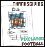 Football worksheet pixel math for practicing fractions, de