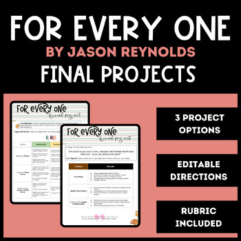 Preview of For Every One by Jason Reynolds Final Projects