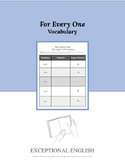 For Every One by Jason Reynolds Vocabulary Notebook