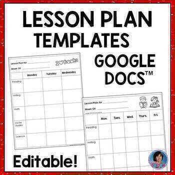 Preview of For Google Classroom™ Distance Learning: Lesson Plan Templates {Editable}