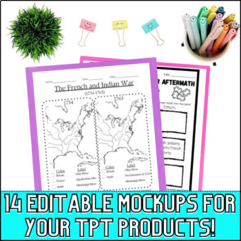 Preview of For TPT Sellers Editable Mockups For Teaching Resources Made By TPT Sellers