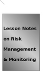 For Teachers - Lesson Note on Risk Management & Monitioring