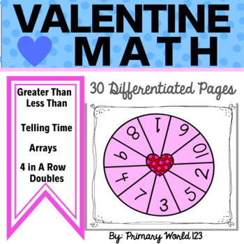 Preview of Valentine's Day Math 1st 2nd Grade  Common Core Aligned