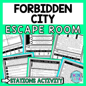 Preview of Forbidden City Escape Room Stations - Reading Comprehension Activity