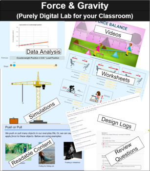 Preview of Force Balance - Understanding Force & Gravity :Purely Digital Lab for Classrooms