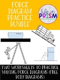 Force Diagram Practice Worksheet Bundle (Free Body Diagrams)