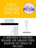 Force Diagram Practice Worksheet (Free Body Diagrams)