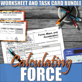 Force, Mass, and Acceleration Worksheets and Task Cards | 
