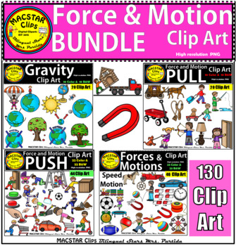 Preview of Force & Motion Clip Art BUNDLE   Commercial Use