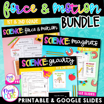 Preview of Force and Motion Bundle 1st & 2nd Grade Science Magnets, Gravity, Push and Pulls