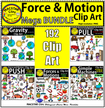 Preview of Force & Motion Clip Art MEGA BUNDLE   Commercial Use