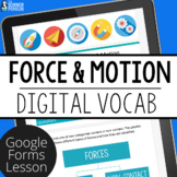 Force & Motion Digital Vocabulary | Friction, Gravity, Magnetism | 3rd 4th Grade