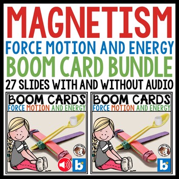 Preview of Force Motion & Energy Push and Pull Boom Cards Audio Digital Task Cards Bundle