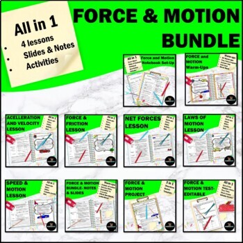 Preview of Laws of Motion UNIT Bundle - Notes, PowerPoints, Activities - NGSS