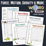 Force, Motion, Gravity, Friction, Simple Machines Word Sea