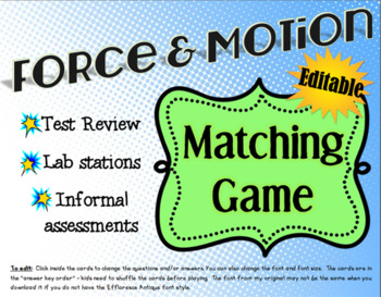 Preview of Force & Motion Matching Game