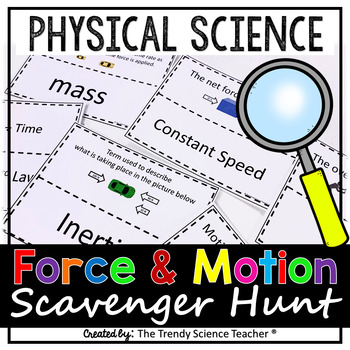 Preview of Force & Motion Scavenger Hunt Activity [Print & Digital for Distance Learning]