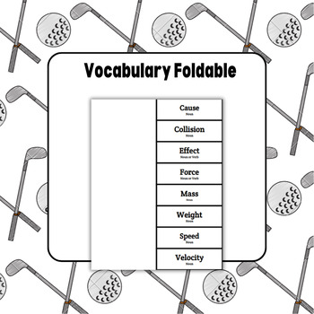 Preview of Force & Motion Vocabulary Foldable - Amplify Science - No Prep
