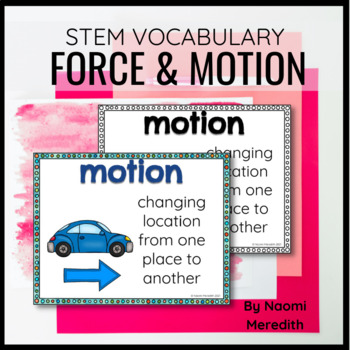 Preview of Force & Motion Vocabulary Words | Digital & Printable