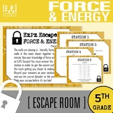 Force, Motion and Energy Escape Room- 5th grade Science Es