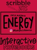 Force, Motion, and Energy Scribble Notes - Interactive Journal