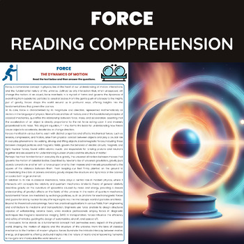 Preview of Force Reading Comprehension Passage for Physics Basic Principles