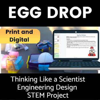 Preview of Force and Motion STEM project Egg Drop Challenge Engineering Design Process