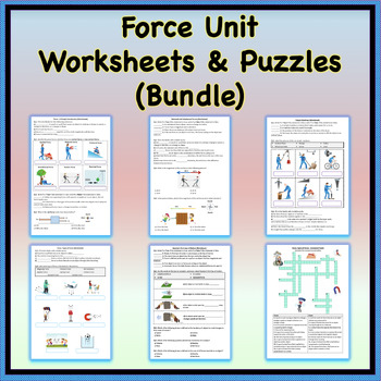 Preview of Force Unit - Worksheets & Puzzles Bundle | Printable & Distance Learning