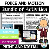 Force and Motion Reading Passages Activities Worksheets Bu