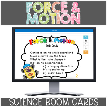 Preview of Force and Motion Boom Cards | Force and Motion Task Boom Cards