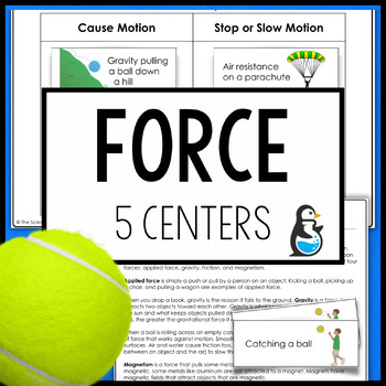 Preview of Force and Motion Science Centers | 3rd Grade 4th Grade Reading Passage Activity